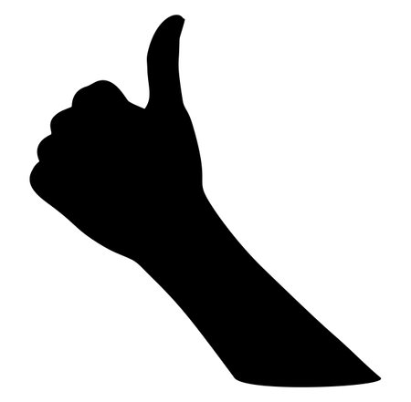 Human hand gesturing, detailed black silhouette.のイラスト素材