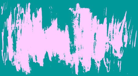 Grunge texture created from brush strokes. Teal and pink color texture, abstract modern background. Enhance your visuals with the gritty aesthetic of grunge brush strokes.のイラスト素材