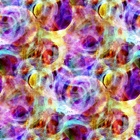Seamless pattern of watercolor abstract texture in purple colors. Vibrant and artistic design is perfect for adding a dynamic and colorful touch to backgrounds, prints, and creative projects.の写真素材