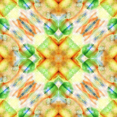 Seamless pattern of watercolor abstract texture in shade of green colors. Vibrant and artistic design is perfect for adding a dynamic and colorful touch to backgrounds, prints, and creative projects.の写真素材
