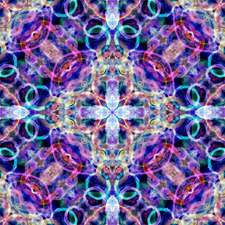Seamless pattern of watercolor abstract texture in purple colors. Vibrant and artistic design is perfect for adding a dynamic and colorful touch to backgrounds, prints, and creative projects.の写真素材