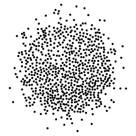 Abstract black stipple spray circle, dissolving points, dotted monochrome texture. Ideal for graphic design and technology concepts, the image showcases simplicity and precision in a modern style.のイラスト素材