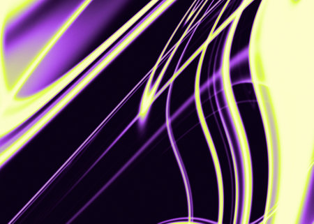 Dark liquid texture with curved lines. Y2K style colorful illustration in simple style. Abstract multicolored stripes on dark background.の写真素材