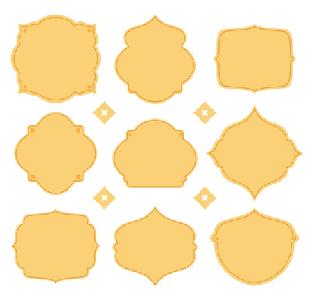 Nine pieces of various shapes, yellow pointed shapeのイラスト素材