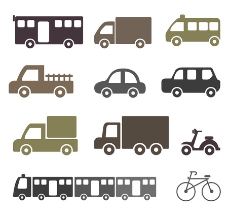 Silhouette of vehicles and transportation and travel.のイラスト素材