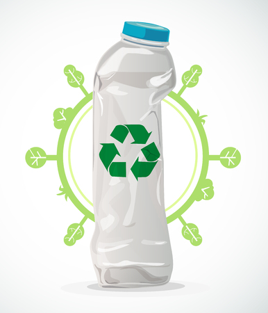 Recycle plastic to reduce global warming and reduce waste.のイラスト素材