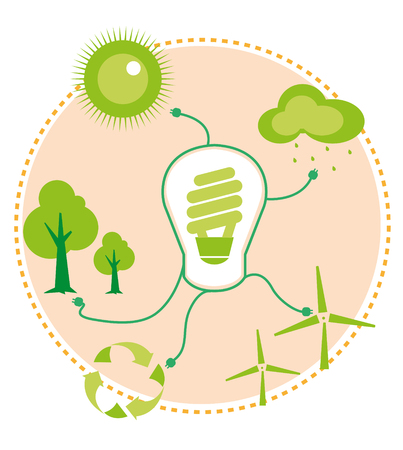 Sources of clean energy around us のイラスト素材