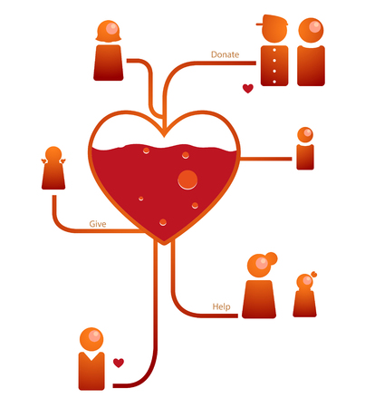 Blood donations for help people のイラスト素材