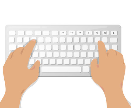 Two hand and working on the keyboard のイラスト素材