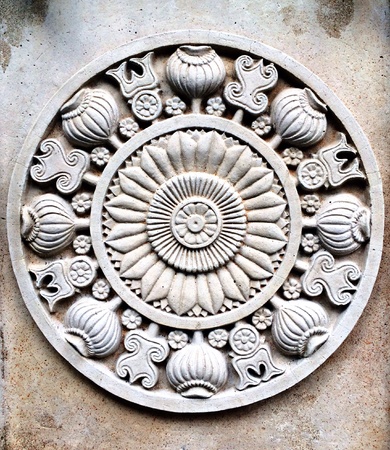 Stone carving by hand in Buddhist dharma の素材