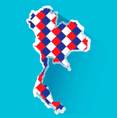 Graphic of thailand map on a blue backgroun .のイラスト素材