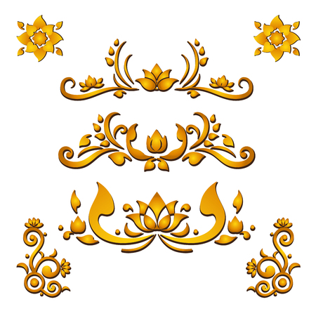 Golden ornament for decorate, corner.のイラスト素材
