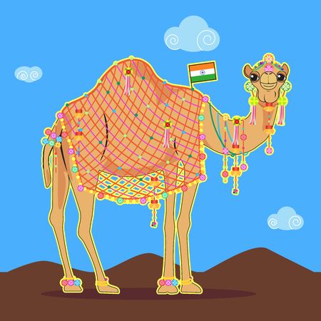 India  festival - pushkar camel fair.のイラスト素材