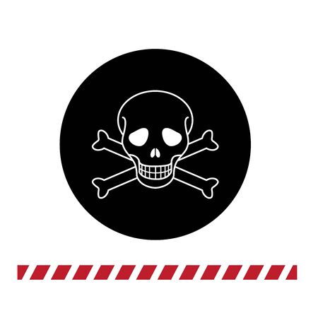 Dangerous icon on white background.のイラスト素材
