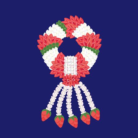 Vector thai treditional flower garland style.のイラスト素材
