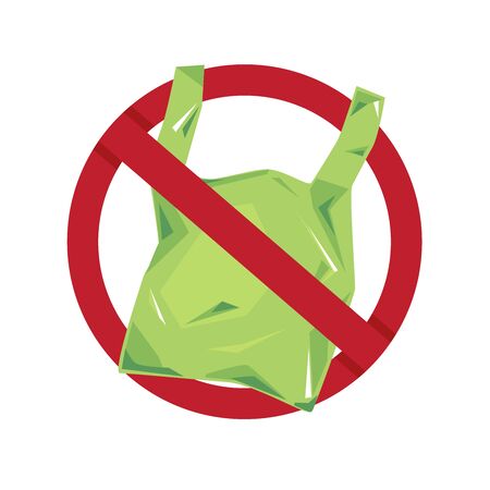 Vector icon say no to plastic bags.のイラスト素材