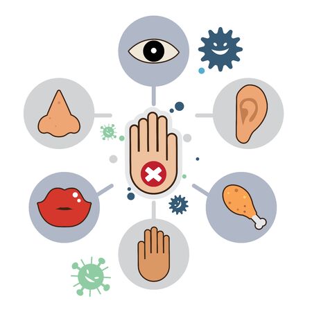 Hand don't touch to protect health.のイラスト素材