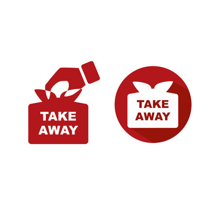 Set of take away icon on white background.のイラスト素材