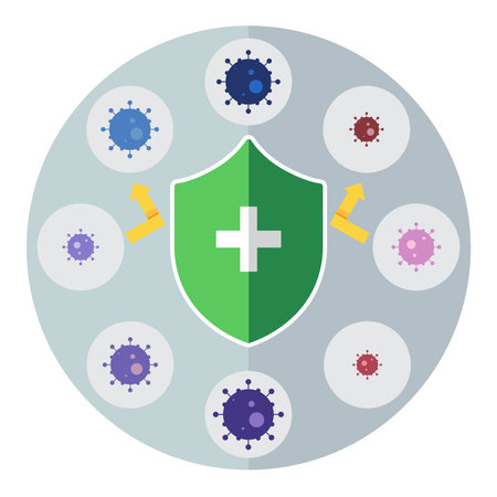 Vector - graphic of shield to protect virus.のイラスト素材