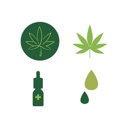 Set of marijuana flat icon.のイラスト素材