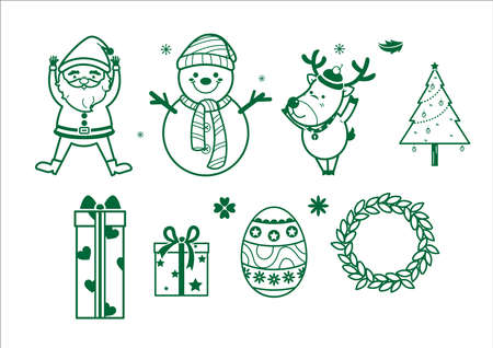 Cute character for christmas icon design elemet.のイラスト素材
