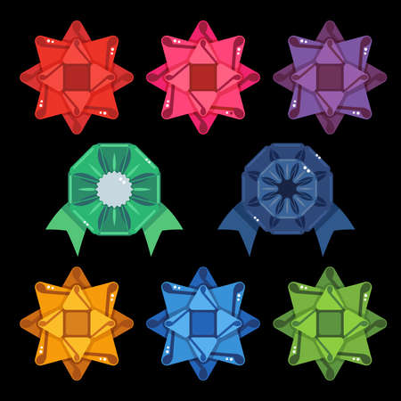 Collection vector, clipart colorful ribbon for decoration.のイラスト素材