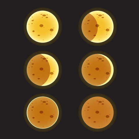 Collection moon and moonlight icon for decoration.のイラスト素材