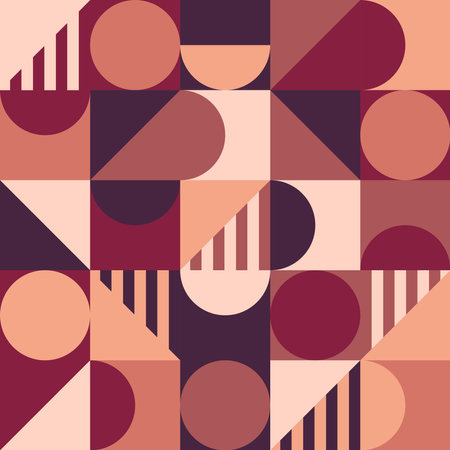 Abstract red heart graphic background and geometry shape pattern.のイラスト素材