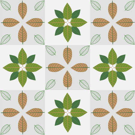 Vector Kratom leaf or Mitragyna background pattern.のイラスト素材