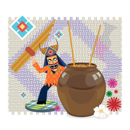 Esan background, northeast of thailand cultureのイラスト素材