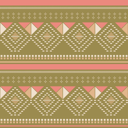 Ethnic fabric pattern Designed from geometric shapes