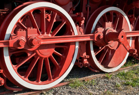 The wheels of the old steam trainの写真素材