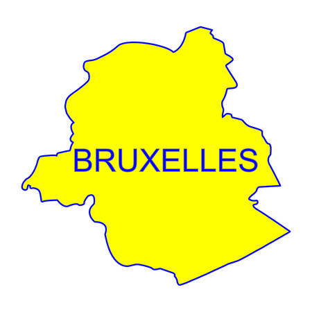 Bruxelles city map vector with yellow colorのイラスト素材