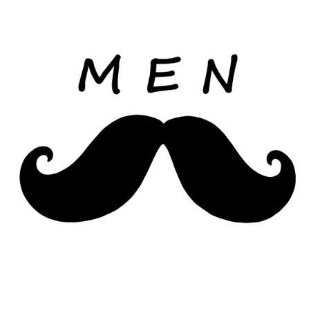 Mustache with the word men written above itのイラスト素材