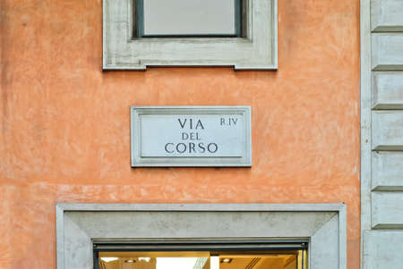 The Via del Corso the main shopping street of Romeのeditorial素材