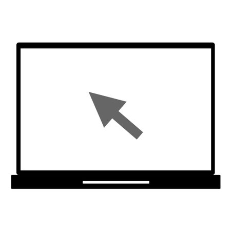 Laptop with black arrow on its displayのイラスト素材