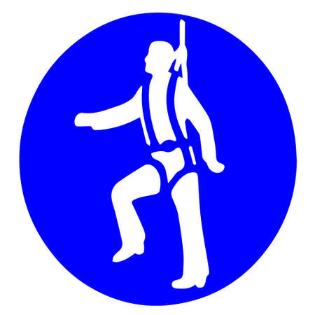 Industrial climber vector in a blue circleのイラスト素材