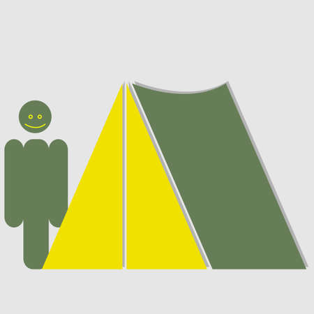 A man near a tent conceptual vectorのイラスト素材