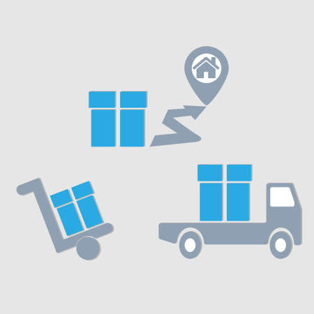 Home delivery for a package conceptual vectorのイラスト素材