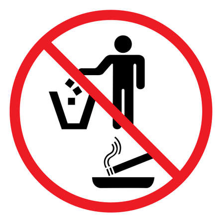 No discarding sign for litter and cigarettesのイラスト素材