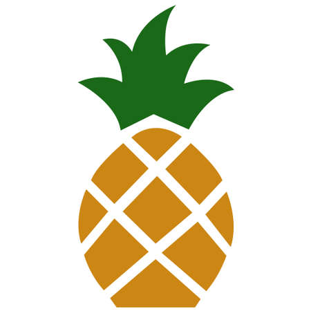 Raw pineapple vector on the white backgroundのイラスト素材