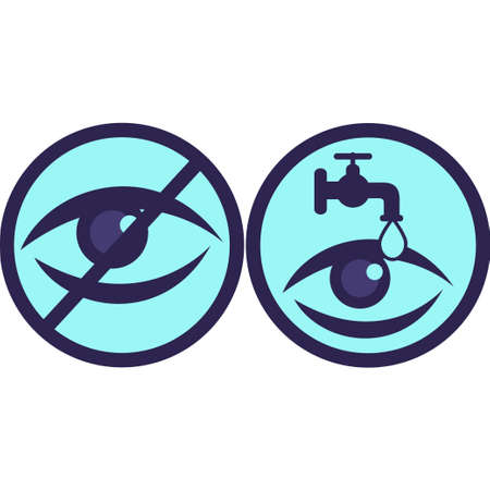 Stop watching sign and icon with eye and water dropのイラスト素材