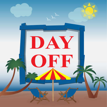 Day off at the seaside concept, vectorのイラスト素材