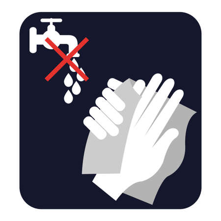 Wipe your hands, do not wash themのイラスト素材
