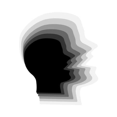 Illustration pour 3d silhouette of a man speaking - image libre de droit