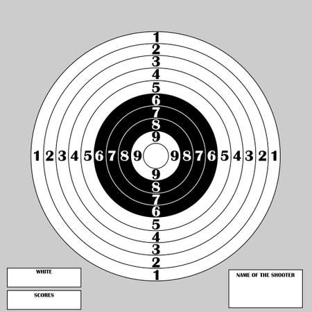 Clean target for shooting competition with numbers and textのイラスト素材