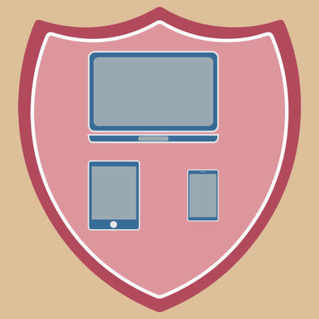 Security protection for some electronic devices like: mobile phone, tablet and laptopのイラスト素材