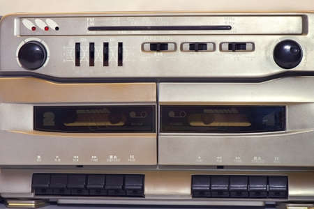 Vintage stereo radio cassette player, detail - Imageの写真素材