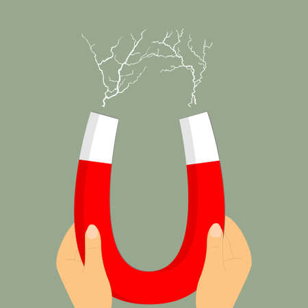 Hands of a woman holding a magnetのイラスト素材