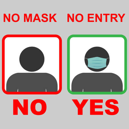No entry without a face mask conceptのイラスト素材